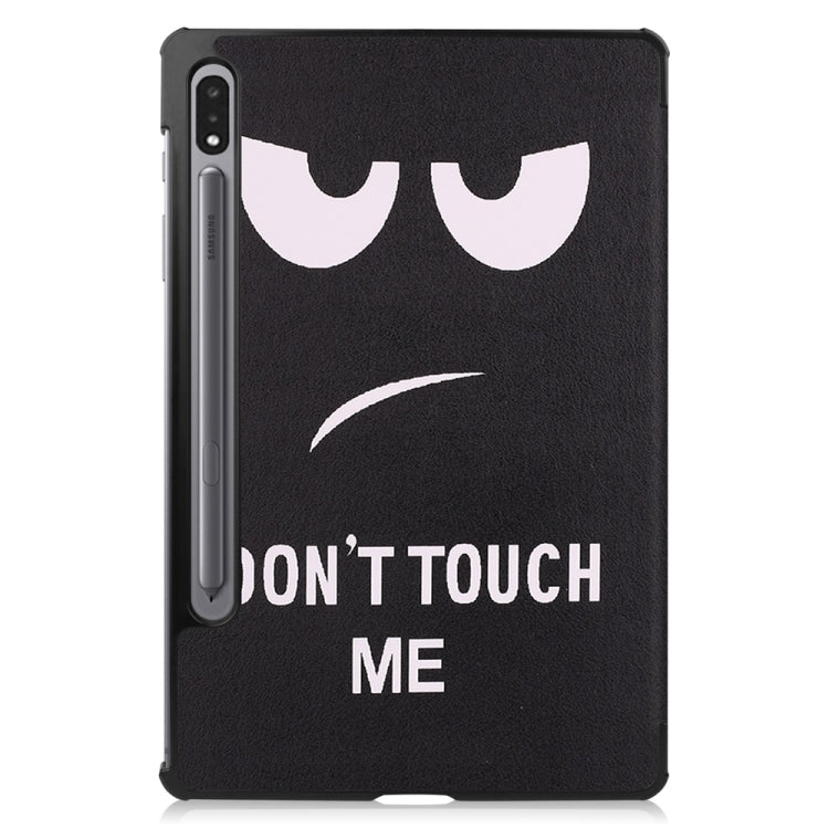 For Samsung Galaxy Tab S9 JUNSUNMAY Custer Painted 3-Fold Stand Leather Smart Tablet Case(Big Eye)