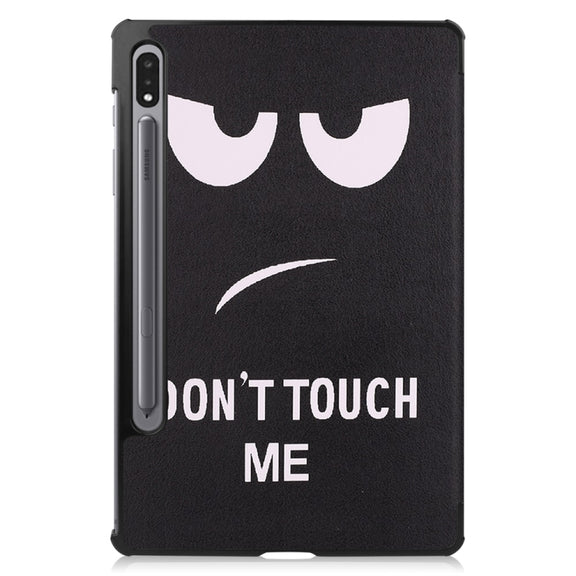 For Samsung Galaxy Tab S9 JUNSUNMAY Custer Painted 3-Fold Stand Leather Smart Tablet Case(Big Eye)