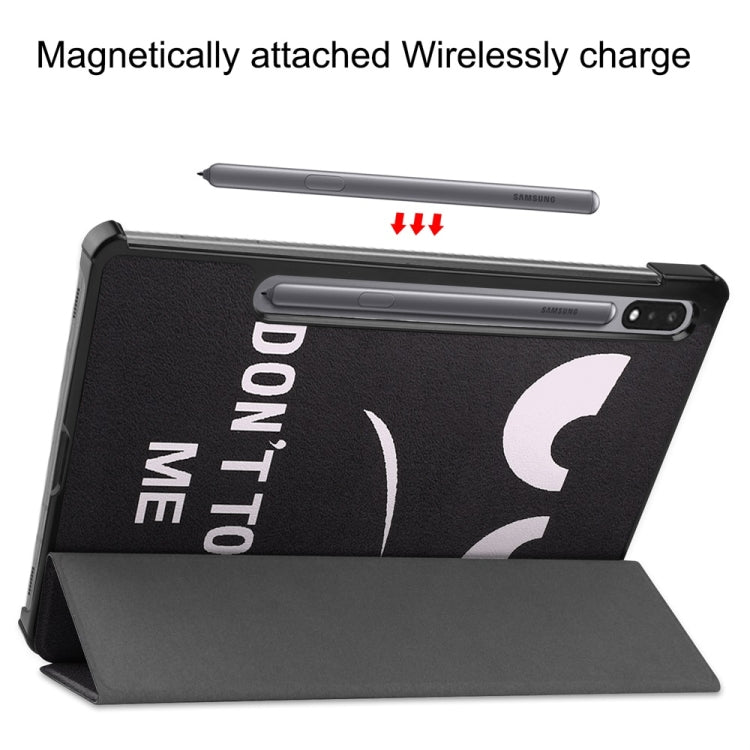 For Samsung Galaxy Tab S9 JUNSUNMAY Custer Painted 3-Fold Stand Leather Smart Tablet Case(Big Eye)