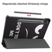 For Samsung Galaxy Tab S9 JUNSUNMAY Custer Painted 3-Fold Stand Leather Smart Tablet Case(Big Eye)