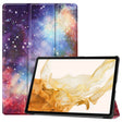 For Samsung Galaxy Tab S9+ JUNSUNMAY Custer Painted 3-Fold Stand Leather Smart Tablet Case(Galaxy) - Galaxy Tab S9+ Cases by JUNSUNMAY | Online Shopping South Africa | PMC TechLife | Buy Now Pay Later Mobicred