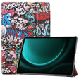 For Samsung Galaxy Tab S9 FE+ 12.4 JUNSUNMAY Custer Painted 3-Fold Stand Leather Smart Tablet Case(Graffiti) - Galaxy Tab S9 FE+ by JUNSUNMAY | Online Shopping South Africa | PMC TechLife | Buy Now Pay Later Mobicred