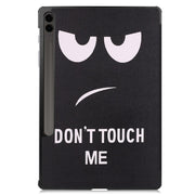 For Samsung Galaxy Tab S9 FE+ 12.4 JUNSUNMAY Custer Painted 3-Fold Stand Leather Smart Tablet Case(Big Eye)