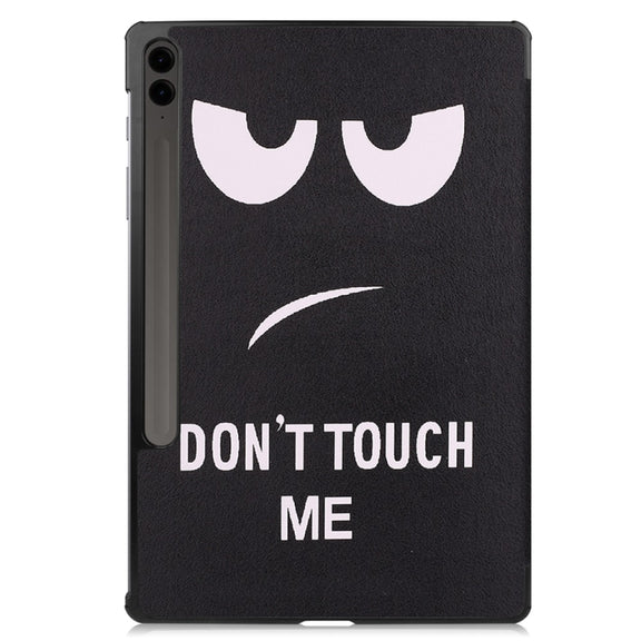 For Samsung Galaxy Tab S9 FE+ 12.4 JUNSUNMAY Custer Painted 3-Fold Stand Leather Smart Tablet Case(Big Eye)