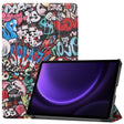 For Samsung Galaxy Tab S9 FE 10.9 JUNSUNMAY Custer Painted 3-Fold Stand Leather Smart Tablet Case(Graffiti) - free shipping - PMC TechLife - Order now!
