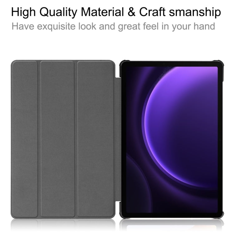 For Samsung Galaxy Tab S9 FE 10.9 JUNSUNMAY Custer Painted 3-Fold Stand Leather Smart Tablet Case(Graffiti)