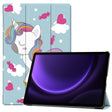 For Samsung Galaxy Tab S9 FE 10.9 JUNSUNMAY Custer Painted 3-Fold Stand Leather Smart Tablet Case(Unicorn) - free shipping - PMC TechLife - Order now!