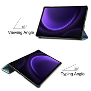 For Samsung Galaxy Tab S9 FE 10.9 JUNSUNMAY Custer Painted 3-Fold Stand Leather Smart Tablet Case(Galaxy)