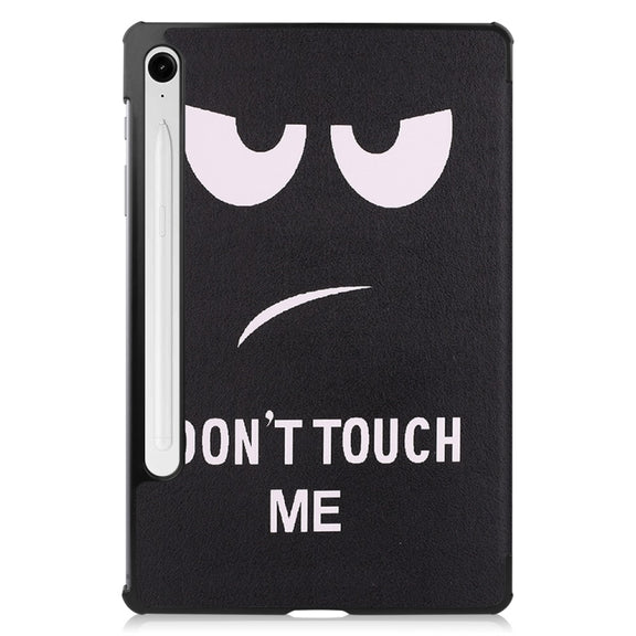 For Samsung Galaxy Tab S9 FE 10.9 JUNSUNMAY Custer Painted 3-Fold Stand Leather Smart Tablet Case(Big Eye)