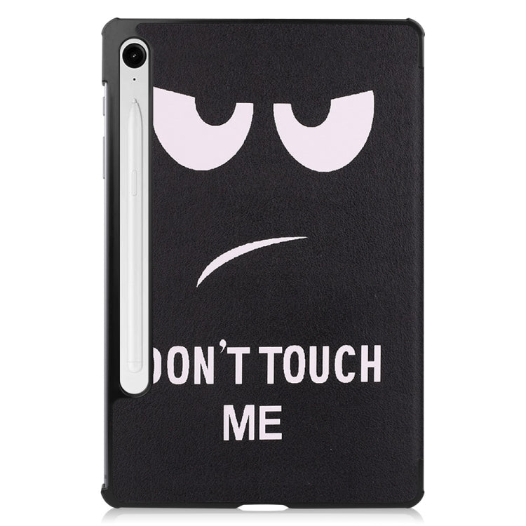 For Samsung Galaxy Tab S9 FE 10.9 JUNSUNMAY Custer Painted 3-Fold Stand Leather Smart Tablet Case(Big Eye)