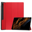 For Samsung Galaxy Tab S9 Ultra JUNSUNMAY Custer Solid Color 3-Fold Stand Leather Smart Tablet Case(Red) - Galaxy Tab S9 Ultra Cases by JUNSUNMAY | Online Shopping South Africa | PMC TechLife | Buy Now Pay Later Mobicred