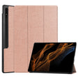 For Samsung Galaxy Tab S9 Ultra JUNSUNMAY Custer Solid Color 3-Fold Stand Leather Smart Tablet Case(Rose Gold) - Galaxy Tab S9 Ultra Cases by JUNSUNMAY | Online Shopping South Africa | PMC TechLife | Buy Now Pay Later Mobicred