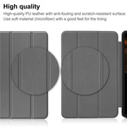 For Samsung Galaxy Tab S9 Ultra JUNSUNMAY Custer Solid Color 3-Fold Stand Leather Smart Tablet Case(Grey)