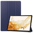 For Samsung Galaxy Tab S9+ JUNSUNMAY Custer Solid Color 3-Fold Stand Leather Smart Tablet Case(Dark Blue) - free shipping - PMC TechLife - Order now!