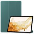 For Samsung Galaxy Tab S9+ JUNSUNMAY Custer Solid Color 3-Fold Stand Leather Smart Tablet Case(Dark Green) - Galaxy Tab S9+ Cases by JUNSUNMAY | Online Shopping South Africa | PMC TechLife | Buy Now Pay Later Mobicred