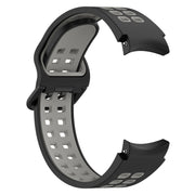 For Samsung Galaxy Watch 6 40mm Two-Color Breathable Silicone Watch Band(Black + Gray)