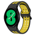 For Samsung Galaxy Watch 4 40mm Two-Color Breathable Silicone Watch Band(Black + Yellow) - Watch Bands by PMC TechLife | Online Shopping South Africa | PMC TechLife