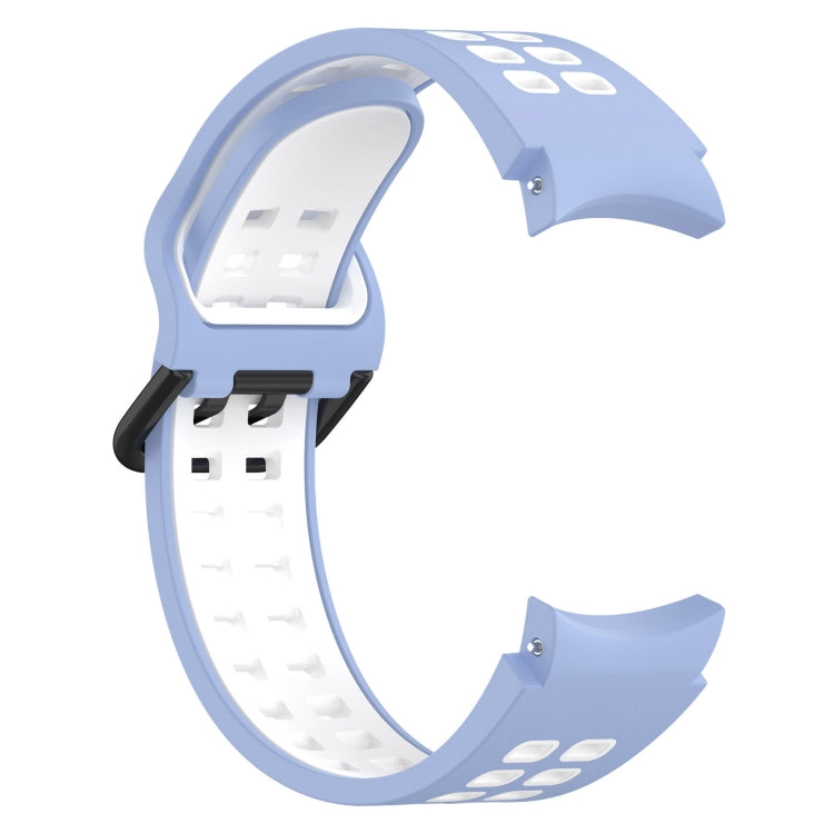 For Samsung  Galaxy Watch 4 Classic 42mm Two-Color Breathable Silicone Watch Band(Light Blue + White)