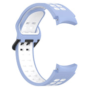 For Samsung  Galaxy Watch 4 Classic 42mm Two-Color Breathable Silicone Watch Band(Light Blue + White)