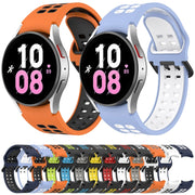 For Samsung Galaxy Watch 6 40mm Two-Color Breathable Silicone Watch Band(Black + Gray)