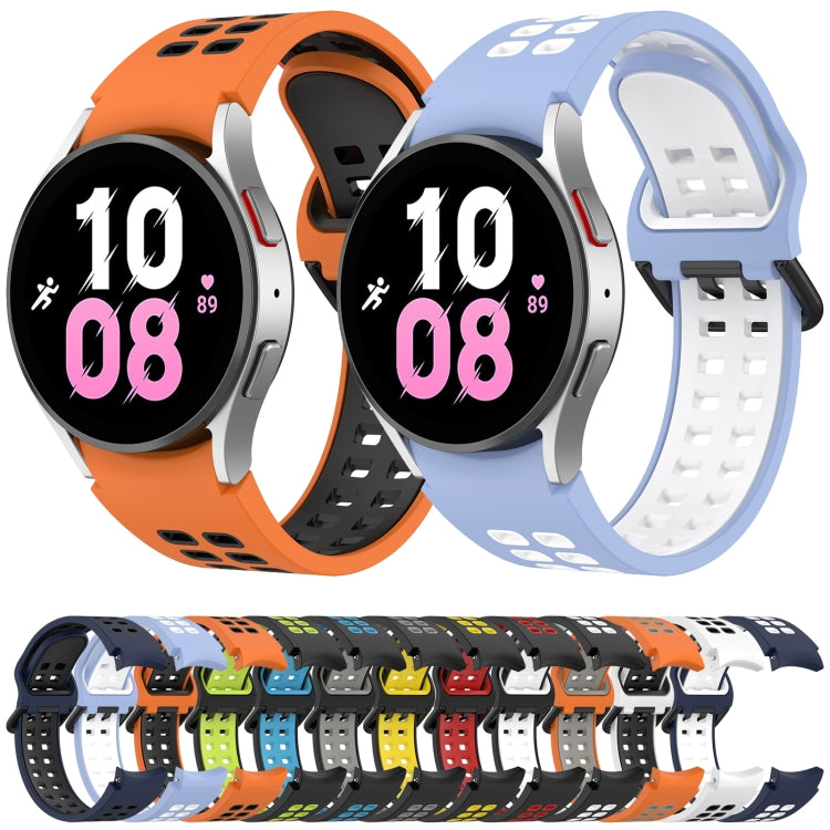 For Samsung Galaxy Watch 6 40mm Two-Color Breathable Silicone Watch Band(Black + Gray)