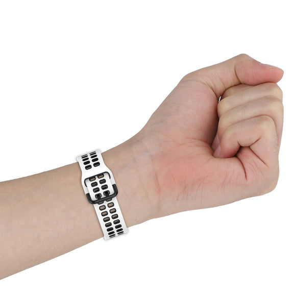 For Samsung Galaxy Watch 6 40mm Two-Color Breathable Silicone Watch Band(Black + Gray)