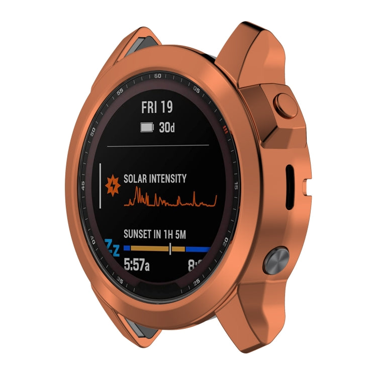 For Garmin Fenix 7S Pro Half Package Electroplated TPU Watch Protective Case(Gold)
