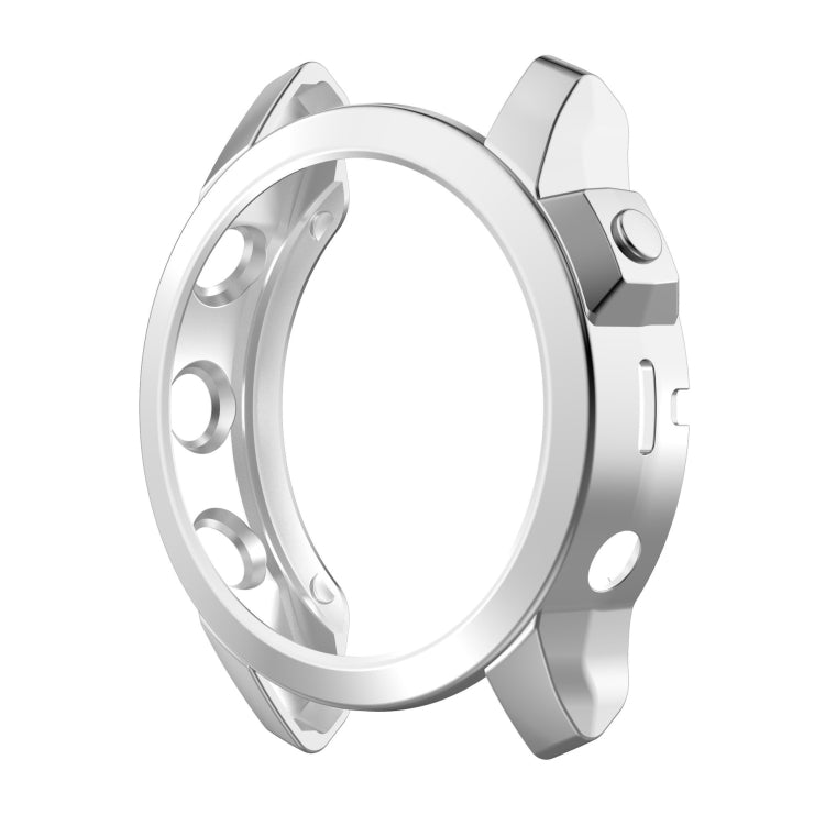 For Garmin Fenix 7S Pro Half Package Electroplated TPU Watch Protective Case(Sliver)