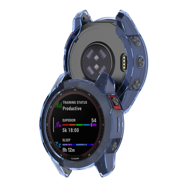 For Garmin Epix Pro 47mm Half-Package TPU Watch Protective Case(Transparent Blue)
