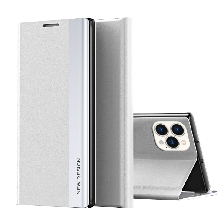 For iPhone 16 Pro Side Electroplated Adsorption Leather Phone Case(Silver)