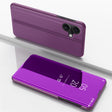 For iPhone 16 Plated Mirror Horizontal Flip Leather Phone Case with Holder(Purple) - iPhone 16 Cases by PMC TechLife | Online Shopping South Africa | PMC TechLife | Buy Now Pay Later Mobicred