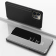 For iPhone 16 Pro Max Plated Mirror Horizontal Flip Leather Phone Case with Holder(Black) - free shipping - PMC TechLife - Order now!