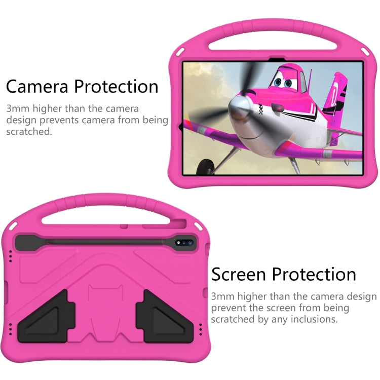 For Samsung Galaxy Tab S10+ 12.4 EVA Shockproof Tablet Case with Holder(Rose Red)