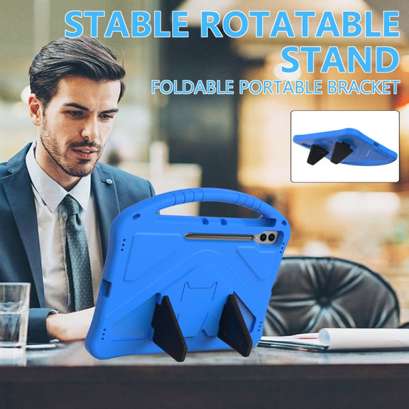 For Samsung Galaxy Tab S10 Ultra 14.6 EVA Shockproof Tablet Case with Holder(Blue)