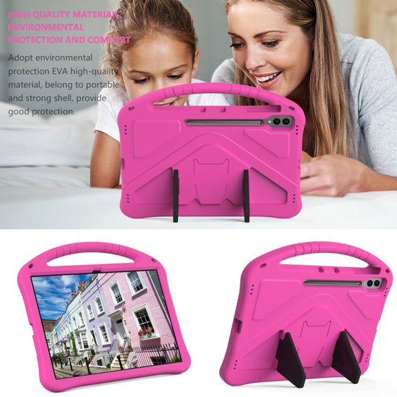 For Samsung Galaxy Tab S10 Ultra 14.6 EVA Shockproof Tablet Case with Holder(Rose Red)