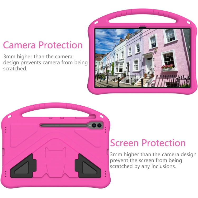 For Samsung Galaxy Tab S10 Ultra 14.6 EVA Shockproof Tablet Case with Holder(Rose Red)
