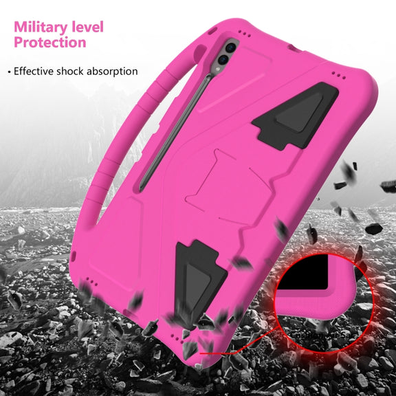 For Samsung Galaxy Tab S10 Ultra 14.6 EVA Shockproof Tablet Case with Holder(Rose Red)