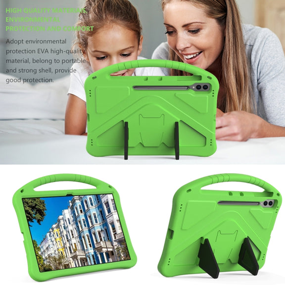 For Samsung Galaxy Tab S10 Ultra 14.6 EVA Shockproof Tablet Case with Holder(Green)