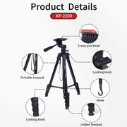 JMARY KP2209 Horizontal Extension Rod Cell Phone Camera Folding Tripod Stand
