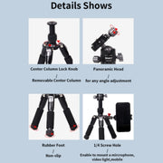 JMARY KT25+H30 For Selfie Live Streaming Lightweight Portable Desktop Mini Tripod Set