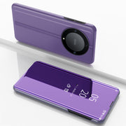 For Honor X9b Plated Mirror Horizontal Flip Leather Phone Case with Holder(Purple Blue)
