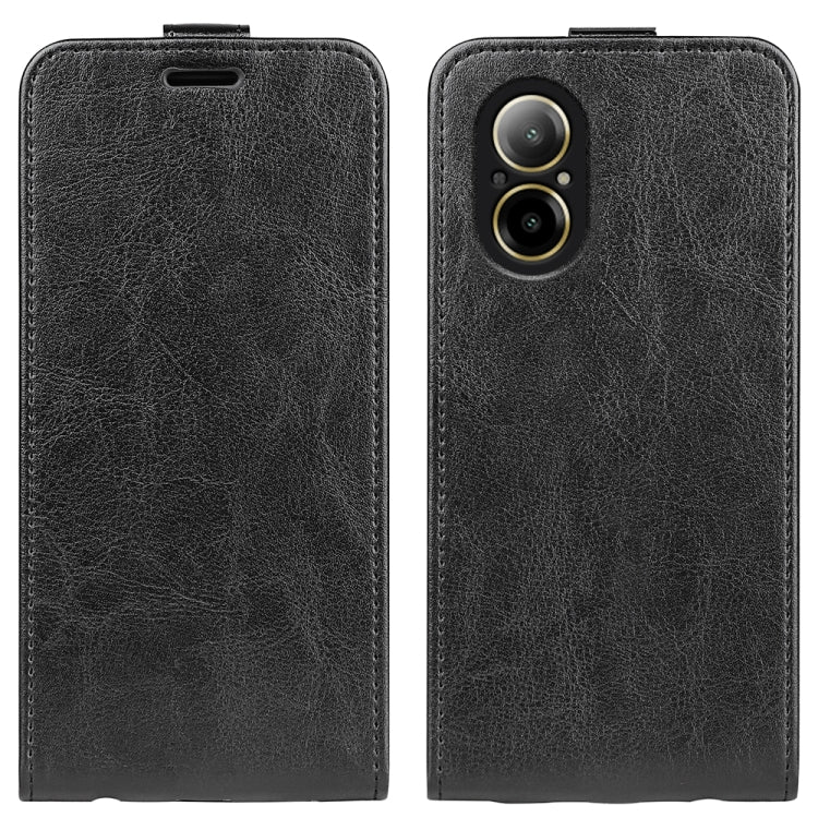 For Realme C67 4G R64 Texture Single Vertical Flip Leather Phone Case(Black)