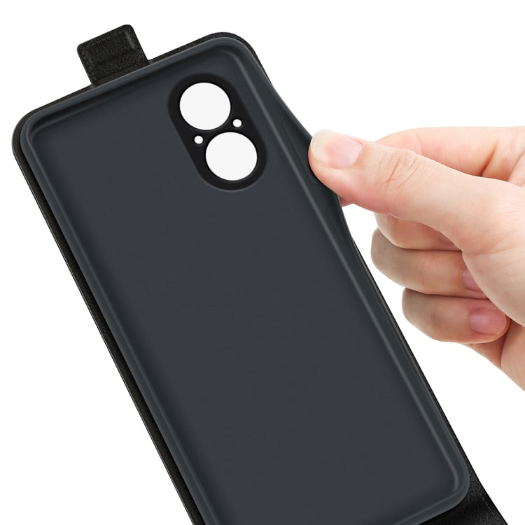 For Realme C67 4G R64 Texture Single Vertical Flip Leather Phone Case(Black)