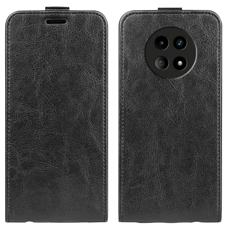 For Realme 12 5G R64 Texture Single Vertical Flip Leather Phone Case(Black)