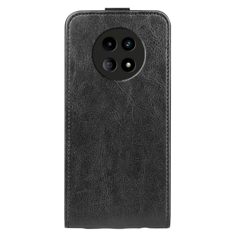 For Realme 12 5G R64 Texture Single Vertical Flip Leather Phone Case(Black)