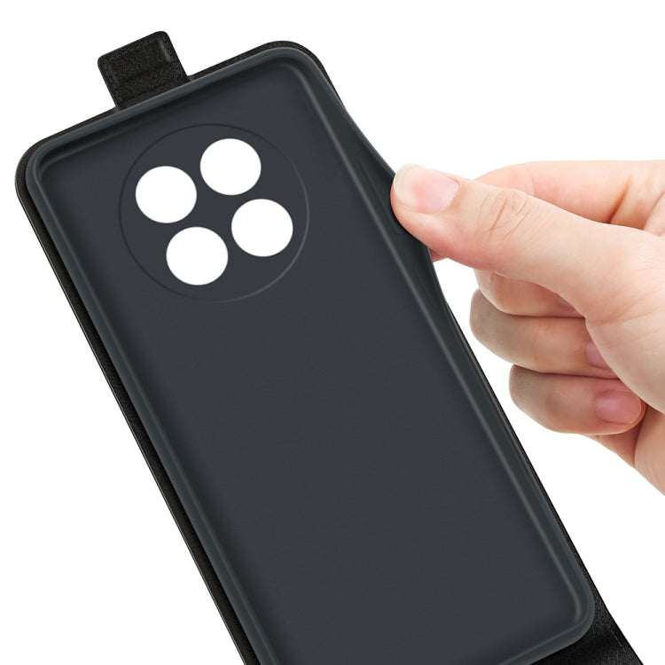 For Realme 12 5G R64 Texture Single Vertical Flip Leather Phone Case(Black)