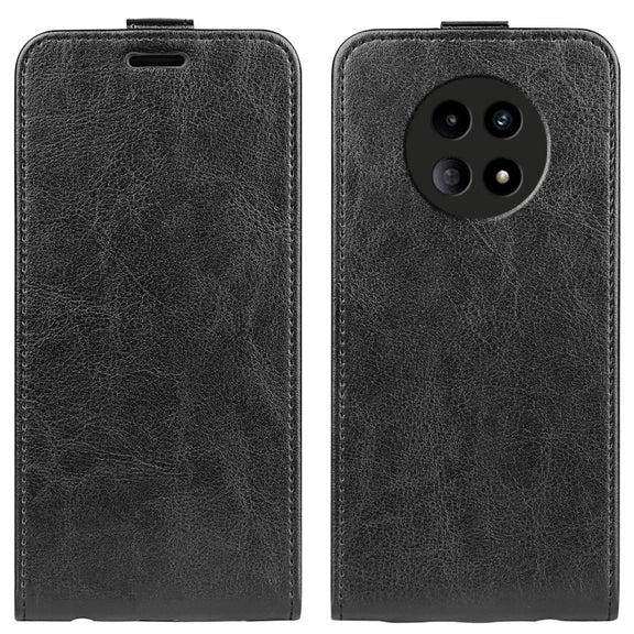 For Realme 12 5G R64 Texture Single Vertical Flip Leather Phone Case(Black)
