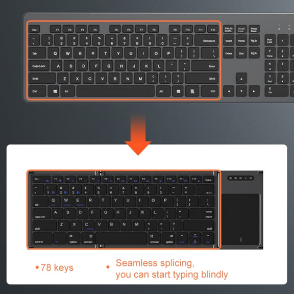 B066T Tri-fold Wireless Bluetooth Keyboard Compatible Multi-system Cell Phone Tablet Keyboard