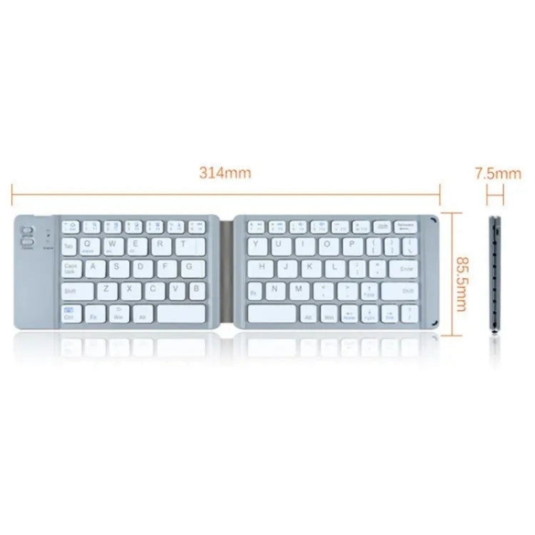 BT18 Bluetooth Keyboard Magnetic Folding Wireless Keyboard For Cell Phones Tablets Computers(Grey)