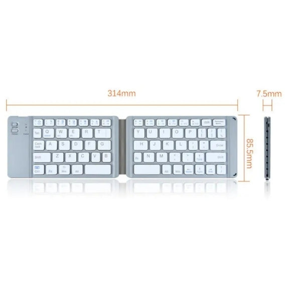 BT18 Bluetooth Keyboard Magnetic Folding Wireless Keyboard For Cell Phones Tablets Computers(Grey)